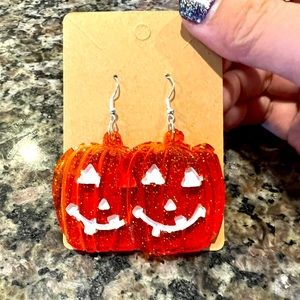 Pumpkin Jack o Lantern Earrings